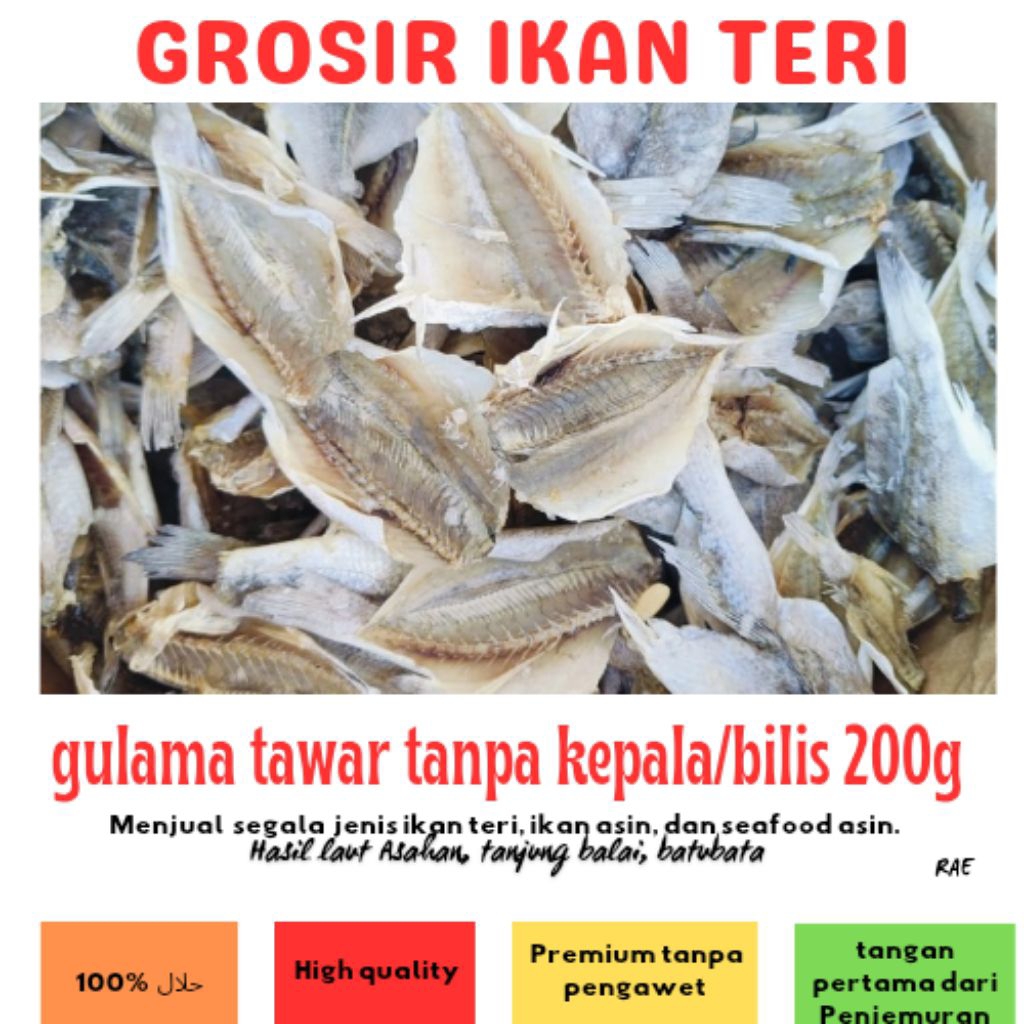 

ikan belah tanpa kepala | ikan bilis | rasa tawar