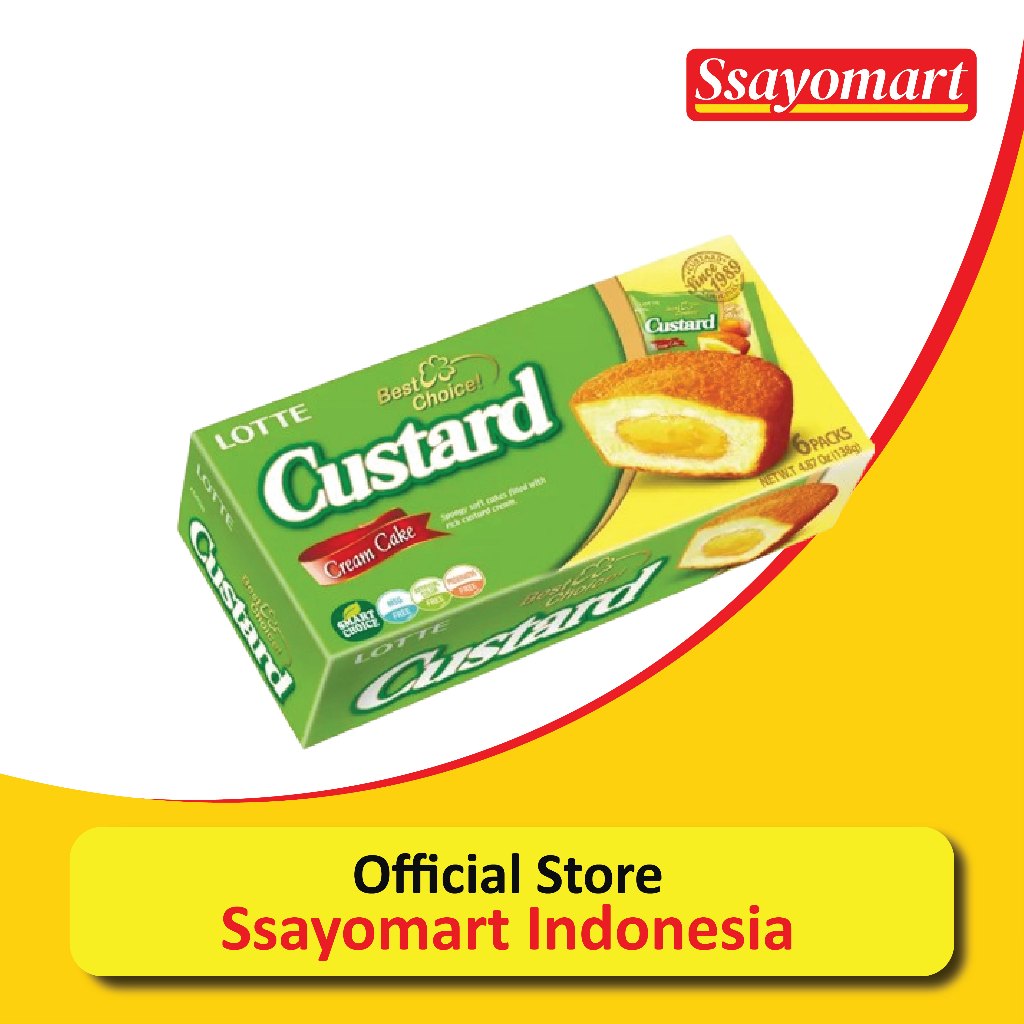 

Lotte Cream Cake Isi Custard 138g - Custard Korean Cakes