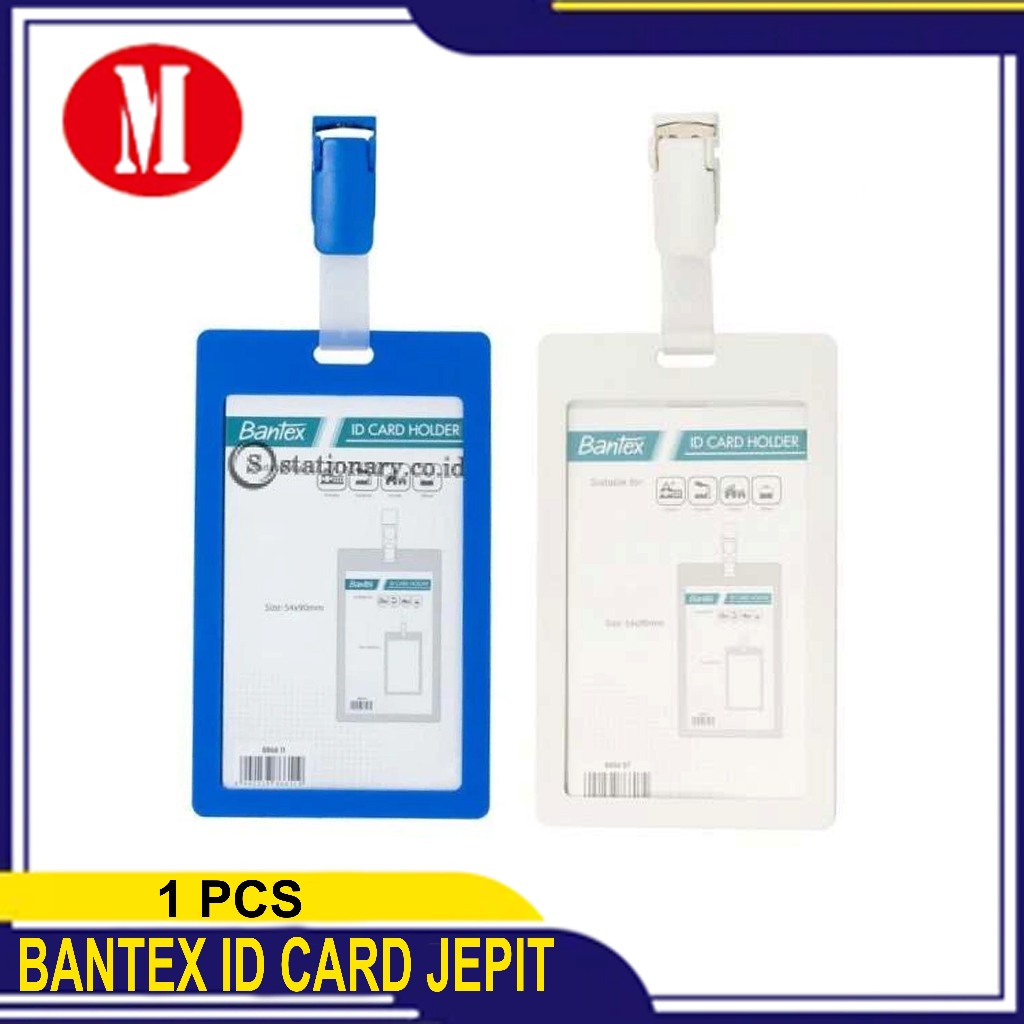 

Id Card Bantex Potrait Jepit 8866 putih dan Biru / Name Tag Jepit