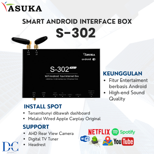 Smart Android Box - ASUKA S-302 - Smart Android Interface Box - Audio Mobil - 100% Original