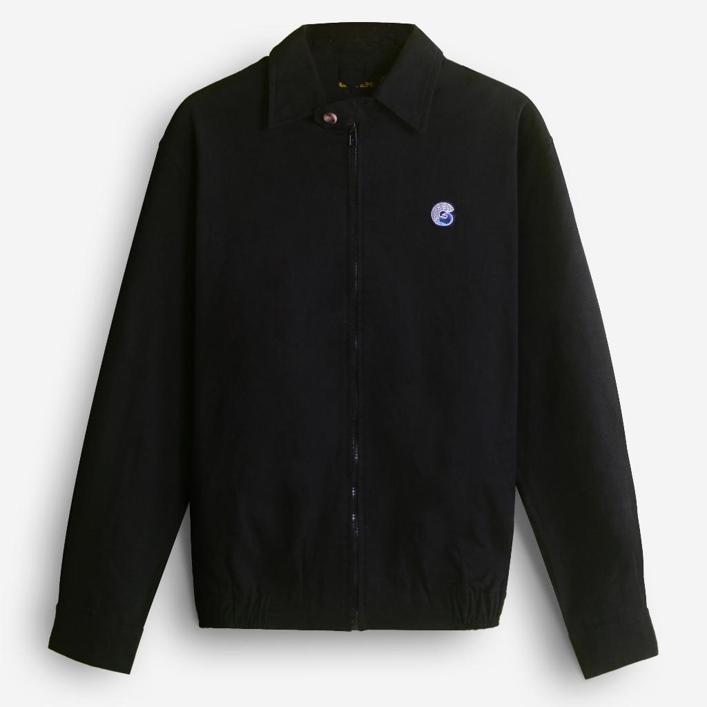 Guten Inc - Jaket Trucker Pria Fraser Black Harrington Jacket Twill