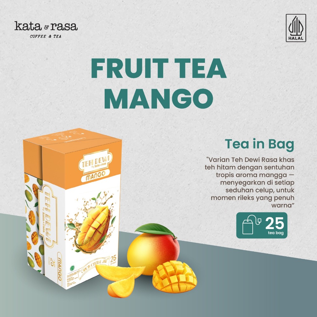 

Teh Dewi by Kata Rasa Black Tea Mango | Premium | Tea Bags | Aroma Mango | Teh Hitam Mango