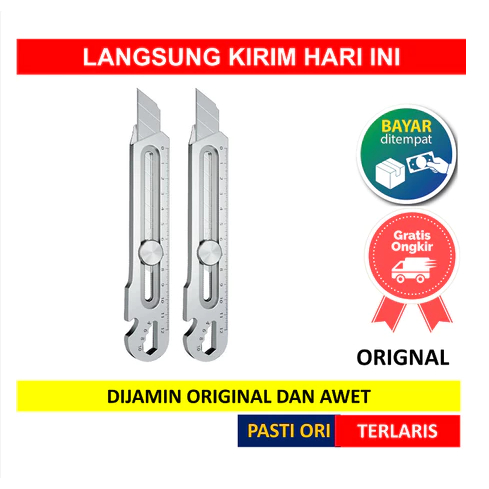 

Cutter Pisau Tajam Besar Kater Baja Stainless Anti Karat Bahan Kuat Tebal Bagus / Bagus