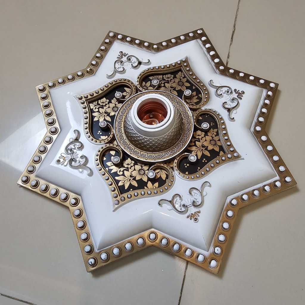 Fiting Lampu Ornamen 30x30 Fiting Ornamen Plafon Hias/dekorasi Plafon - FITTING LAMPU PLAFON fitting