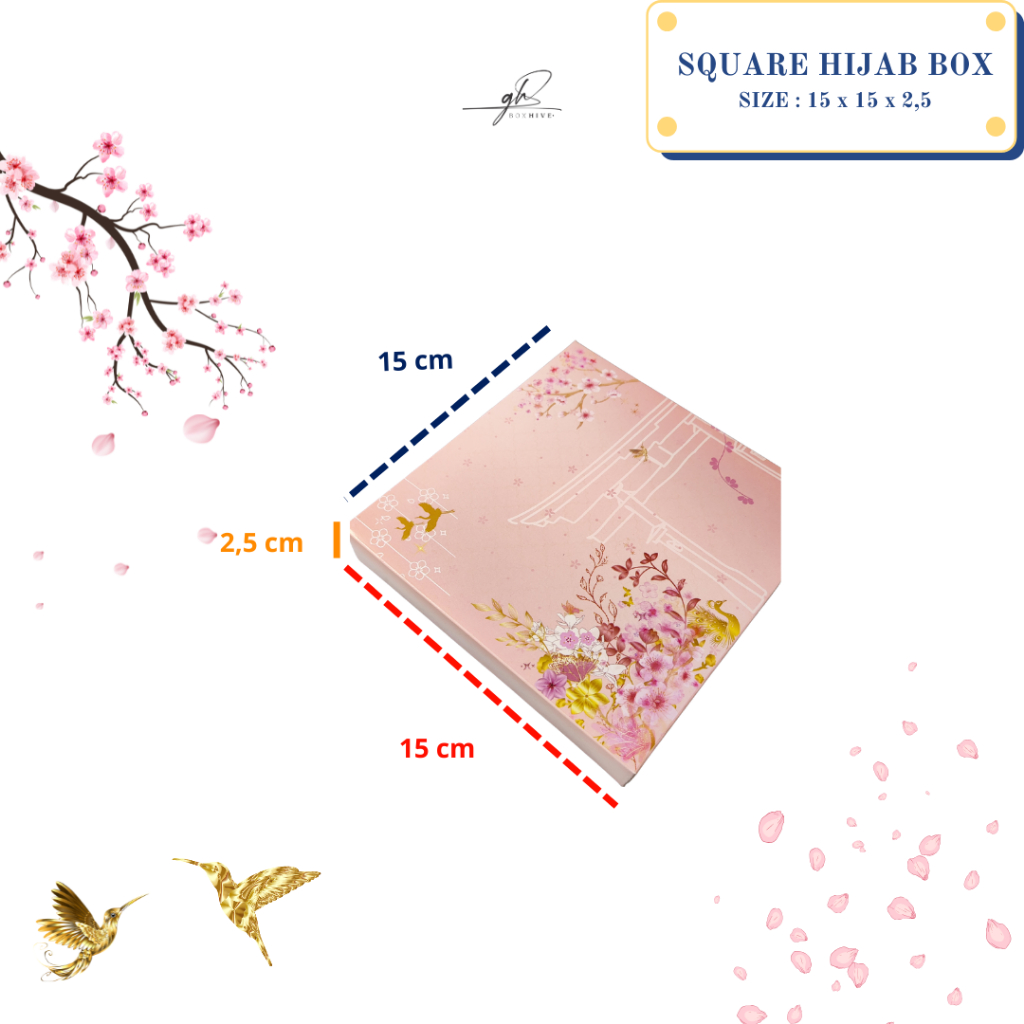 

Box Hijab Square: Box Hijab/Kotak Jilbab/Scarf Small - Whispers of Sakura