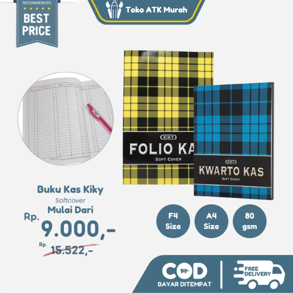 

Buku Kas Quarto A5 / Folio Kiky Soft Cover / F4 Kwarto
