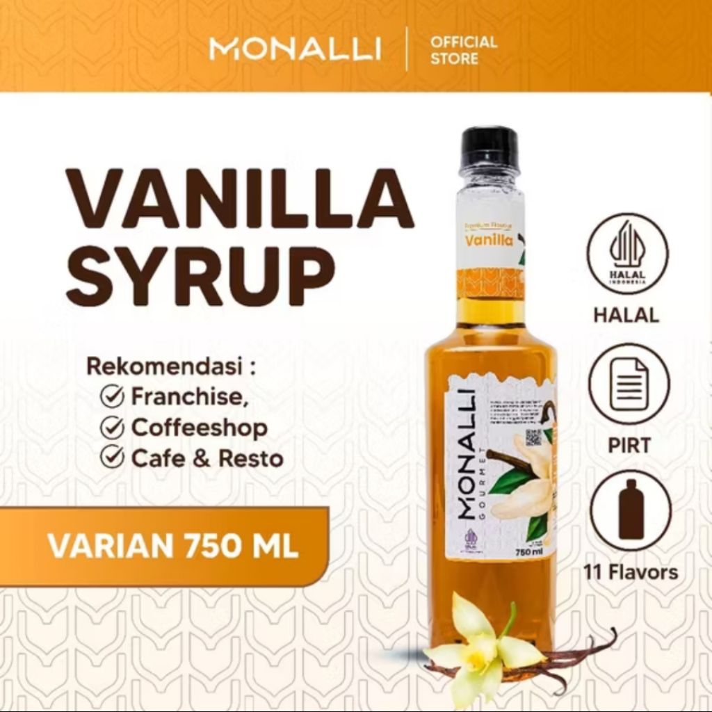 

MONALLI SYRUP VANILLA - Sirup Rasa Vanilla 750 ml