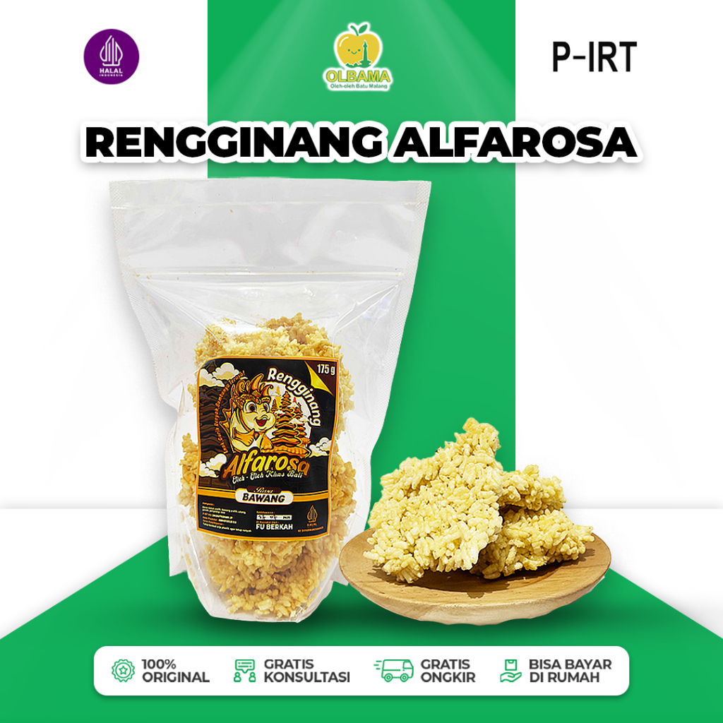 

Rengginang Rasa Bawang / Terasi 175gr Oleh Oleh Khas Batu Malang | Camilan Keripik Renyah Gurih