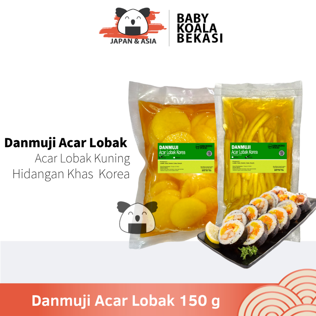 

DANMUJI Stick & Slice Acar lobak Korea 150 g | Takuan | Untuk Kimbab -BKB
