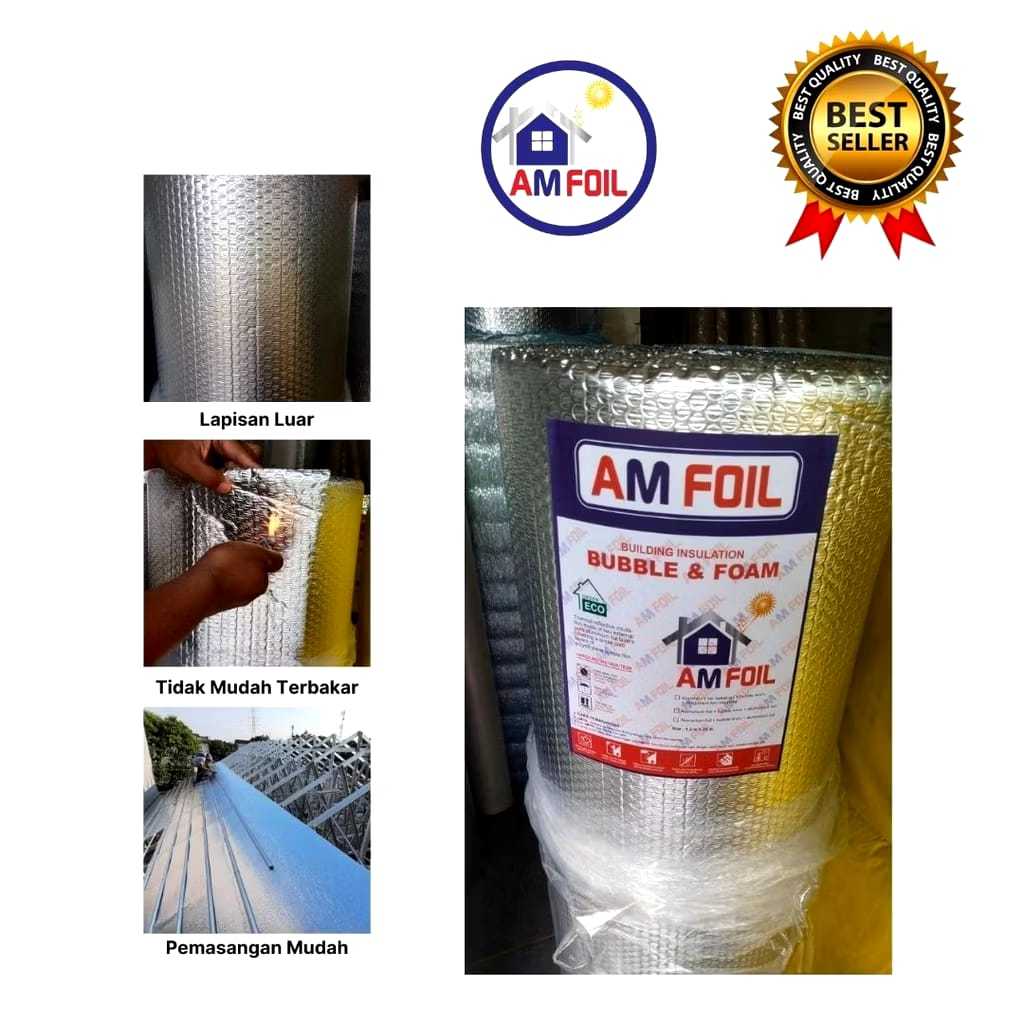 [Luar Kota] Alumunium Foil Bubble 4mm Doubl Side Alumunium Foil Murni - Alumunium Foil Atap - Alumun