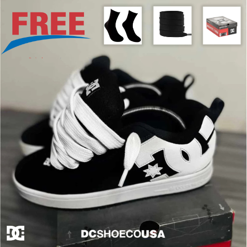 DC Shoes Court Graffik Black White Free Item
