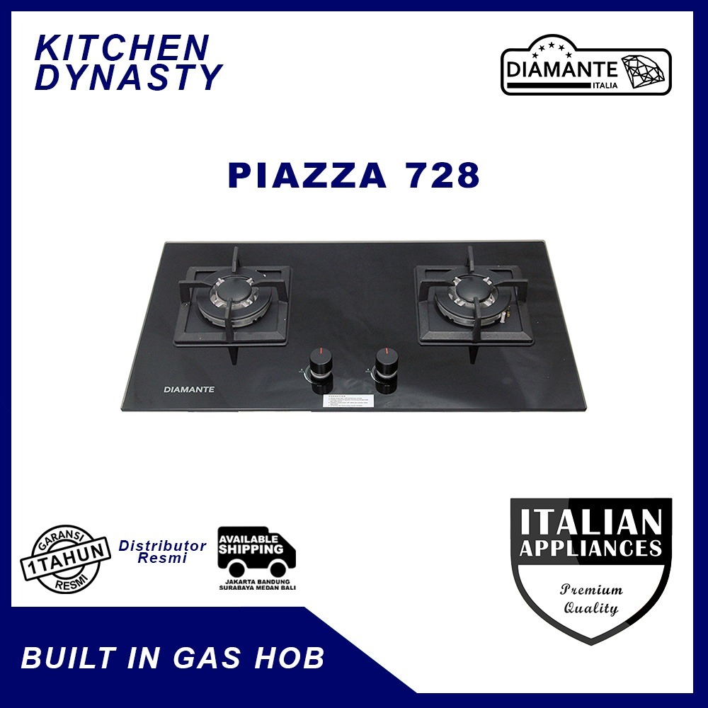 Kompor Tanam Diamante Piazza 728 Built-In Gas Hob
