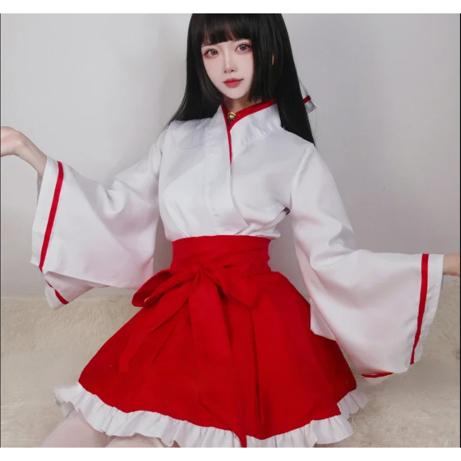[ICEWAY] Cosplay Lolita Waloli Princess Kostum Miko Short Yukata Pendek Rok Jepang