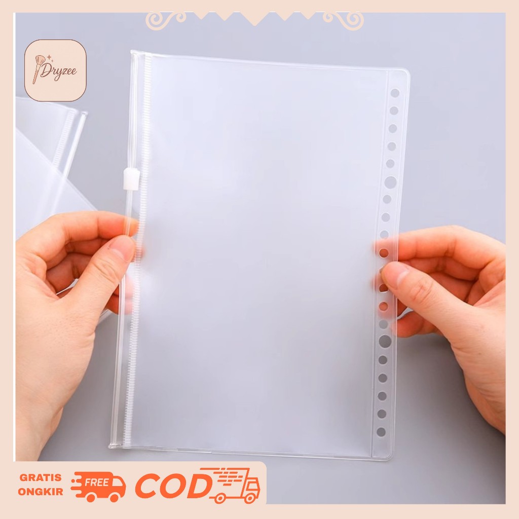 

Zipper Pocket Binder A5 A6 A7 B5 A4 Transparent Ziplock Bag Transparan Ziplock Sleeve Binder ATK
