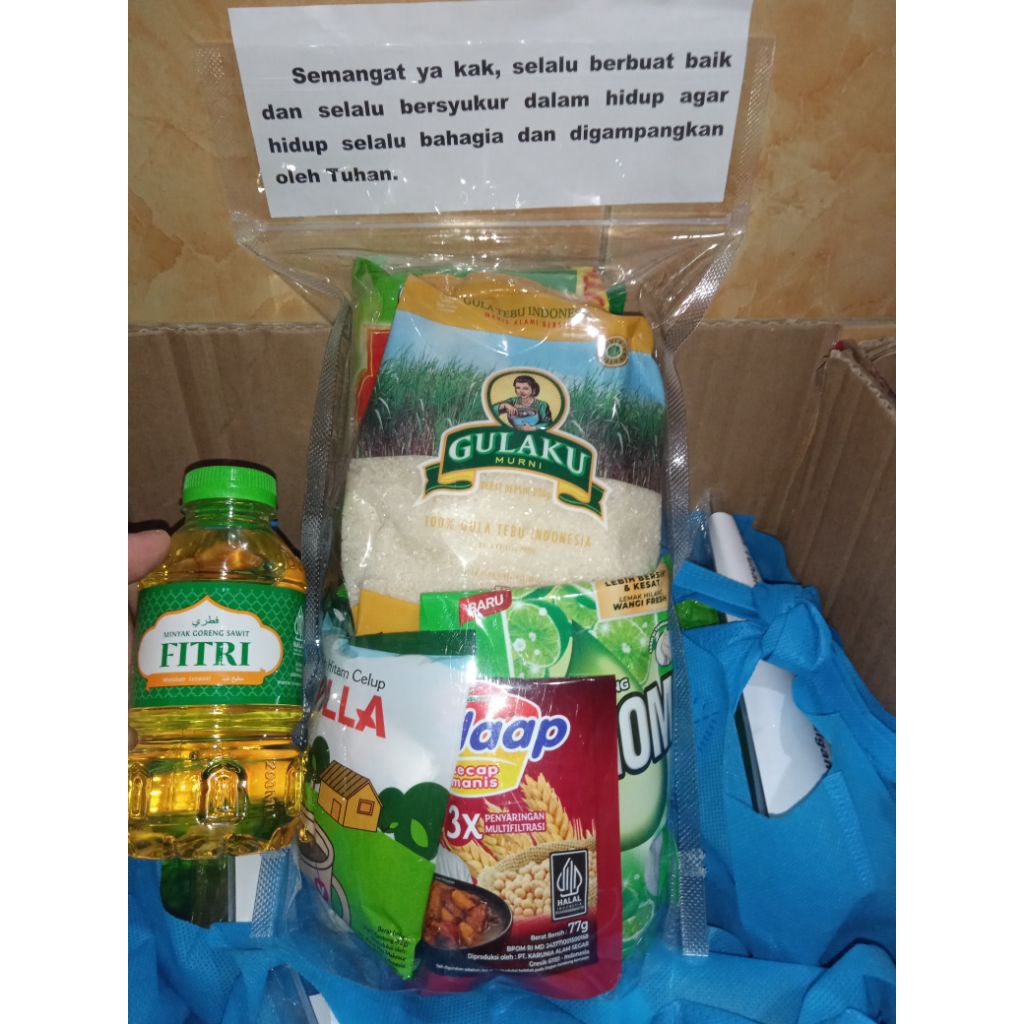 

PAKET SEMBAKO 2 KG HAJATAN MAULID NABI TAHLILAN CHARITY DONASI ULANG TAHUN HAUL SOUVENIR HADIAH AGUSTUSAN THR PARCEL HAMPERS PARSEL SEDEKAH ZAKAT FIDYAH FREE TAS & KARTU UCAPAN