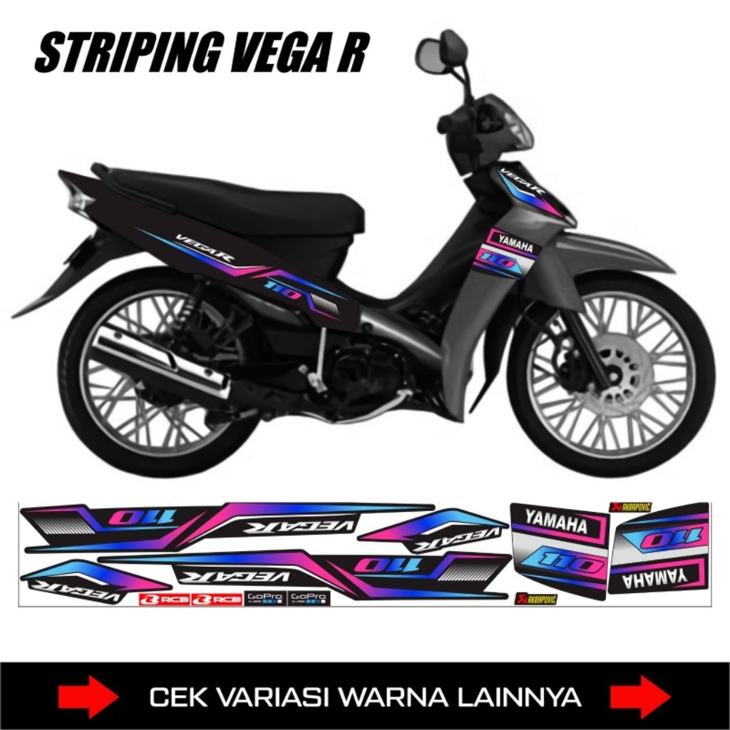 Striping Yamaha New Vega R 2006 sampai 2009 / Stiker Motor Vega R / Aksesoris Decal Vega R New Tahun