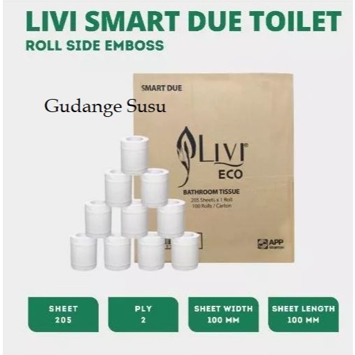 [Paket 1DUS]-Tissue Livi Smart Due Toilet Roll [1DUS /100 Roll]-Karton