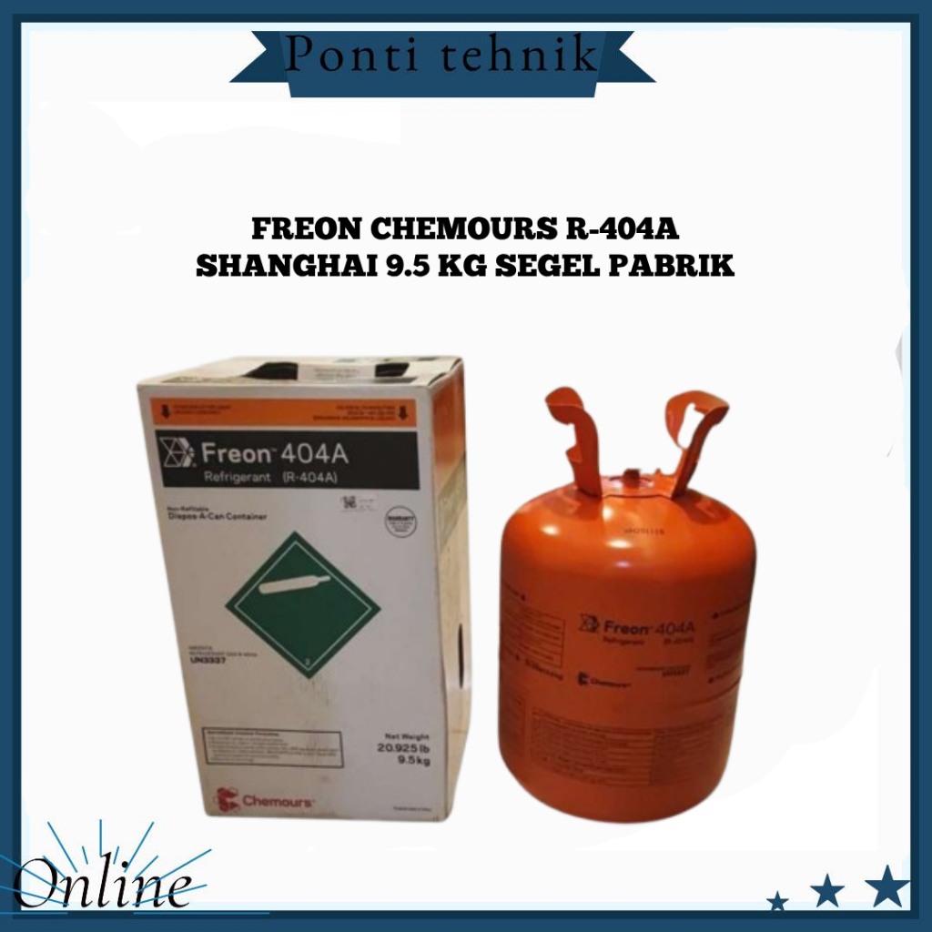 Freon Chemours R-404A Segel Pabrik Shanghai 9.5 Kg