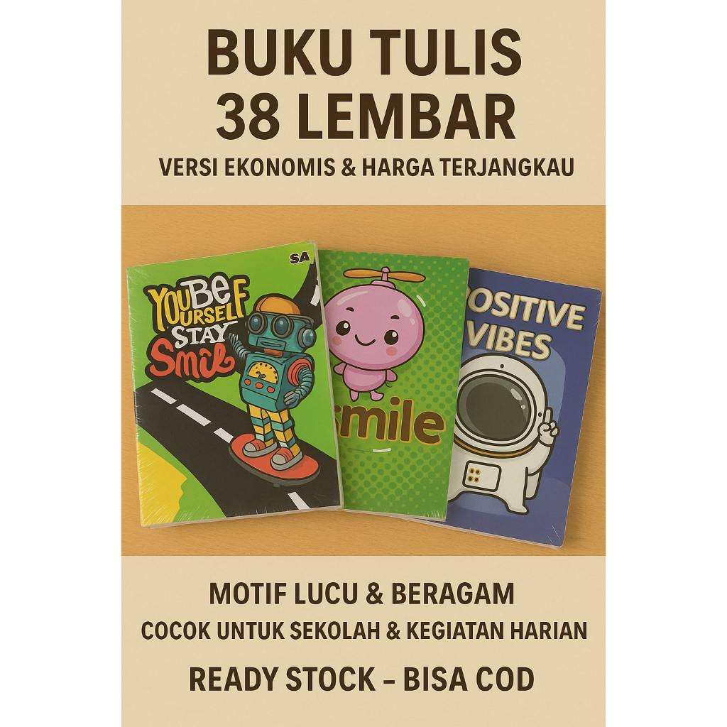 

Buku Tulis 38 Lembar Ekonomis Motif Lucu untuk Sekolah – Bisa COD