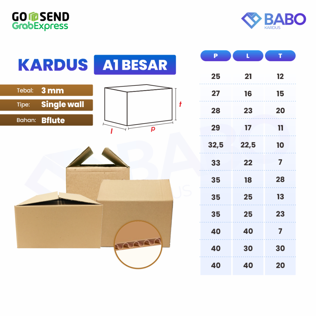 

Box Kardus untuk Packing Baju / Sepatu / Gift Box / Jaket / Hampers / dll - Ukuran A1 Besar & Sedang | Ukuran Kardus 25x21x12 cm hingga 50x40x20 cm | Min. 10 pcs