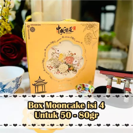

Mooncake Box 1set Kotak Mooncake 50-80gr Mid Autum Festival isi 4 Tema Golden Yellow isi Mooncake 50-80gr