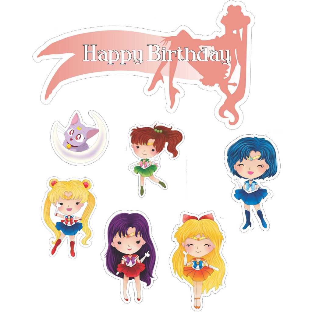 

TOPPER CAKE CUSTOM TOPPER ULANG TAHUN / HIASAN KUE SAILORMOON