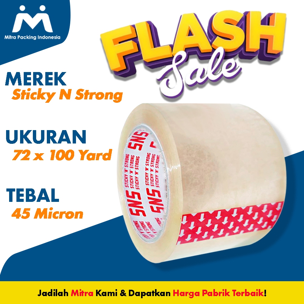 

Lakban Bening / Coklat 72 mm (3 Inch) x 100 Yard SNS MITRA PACKING INDONESIA