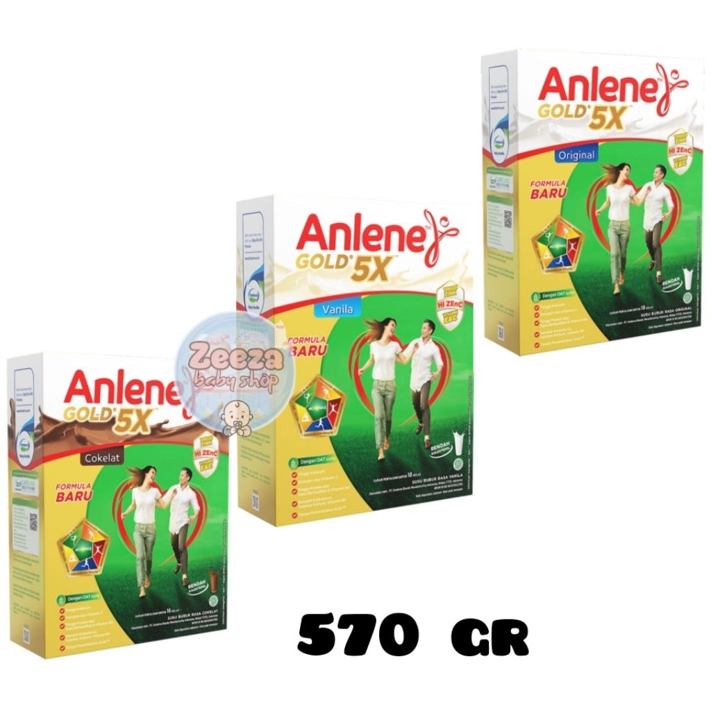 

Anlene gold 5x susu bubuk dewasa vanila cokelat original 570 gr