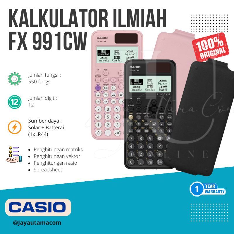 

CALCULATOR CASIO FX 991ID PLUS 2ND EDITION / CASIO FX 991CW SCIENTIFIC