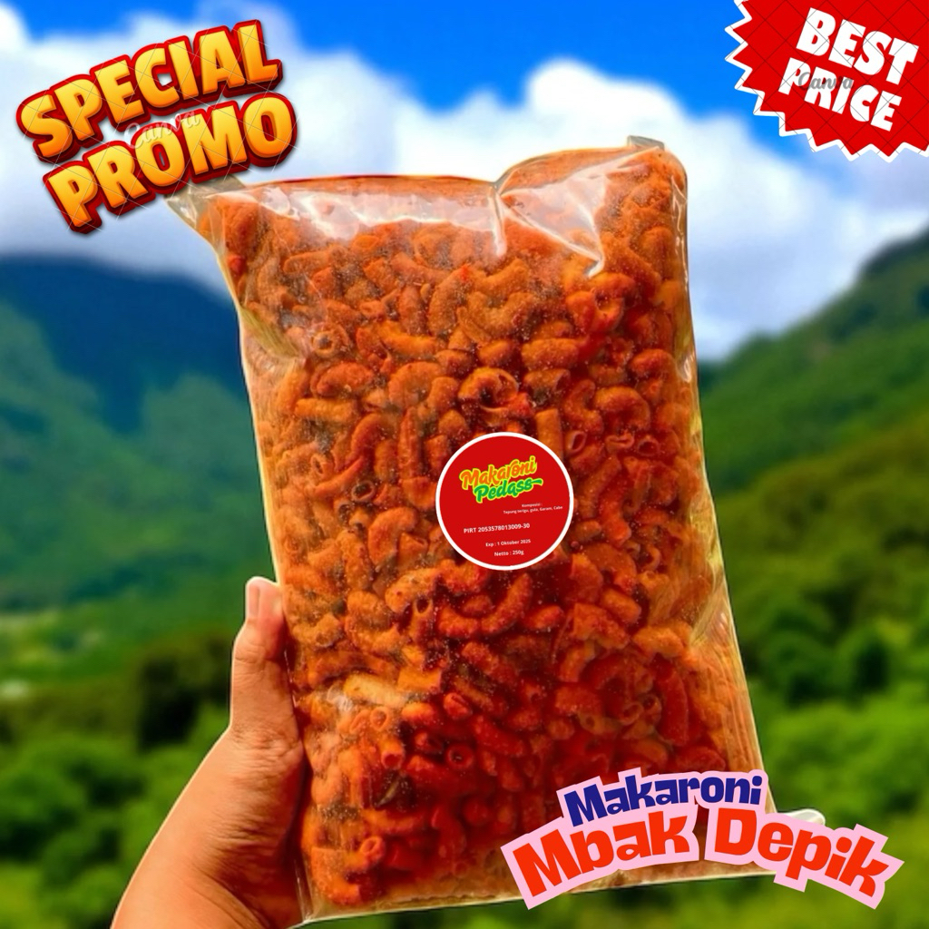

Makaroni Pedas 250g Bumbu Meresap Sampai ke Dalam, Cocok Untuk Kamu Pecinta Makanan Pedas Ekstrem