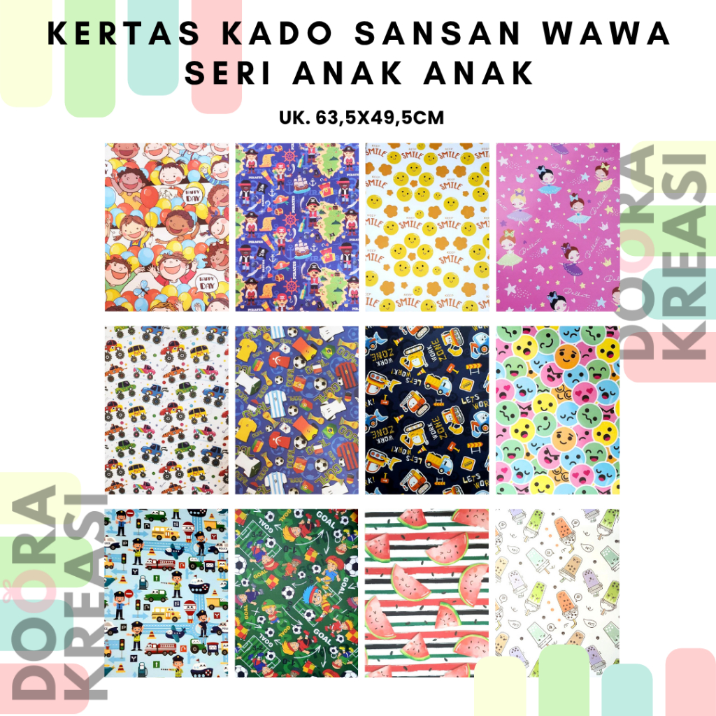 

Kertas kado Wrapping Paper Sansan Wawa Seri Anak-anak