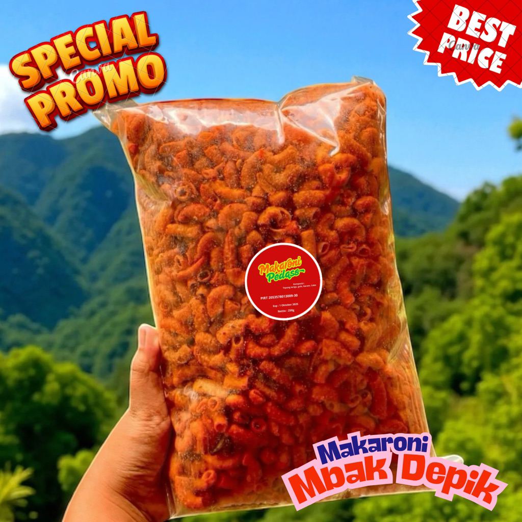 

Makaroni Pedas 250g Isi Banyak Bonus Rasa Gurih Lezat Bikin Ketagihan dan Susah Berhenti Ngemil