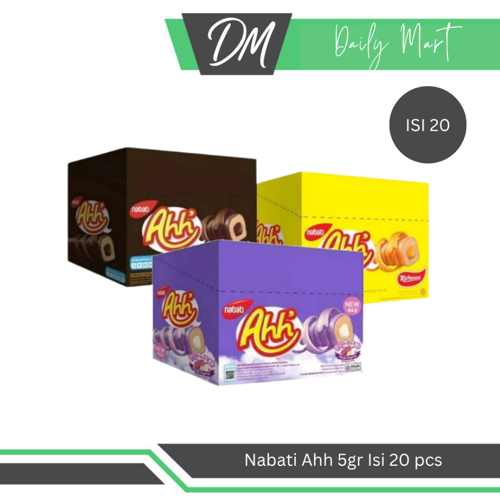 

NABATI Ahh Box Isi 20 pcs x 5gr All Varian Keju/Coklat/Korean Goguma/Cocopandan - Cemilan Richeese Enak Murah Original Bergizi