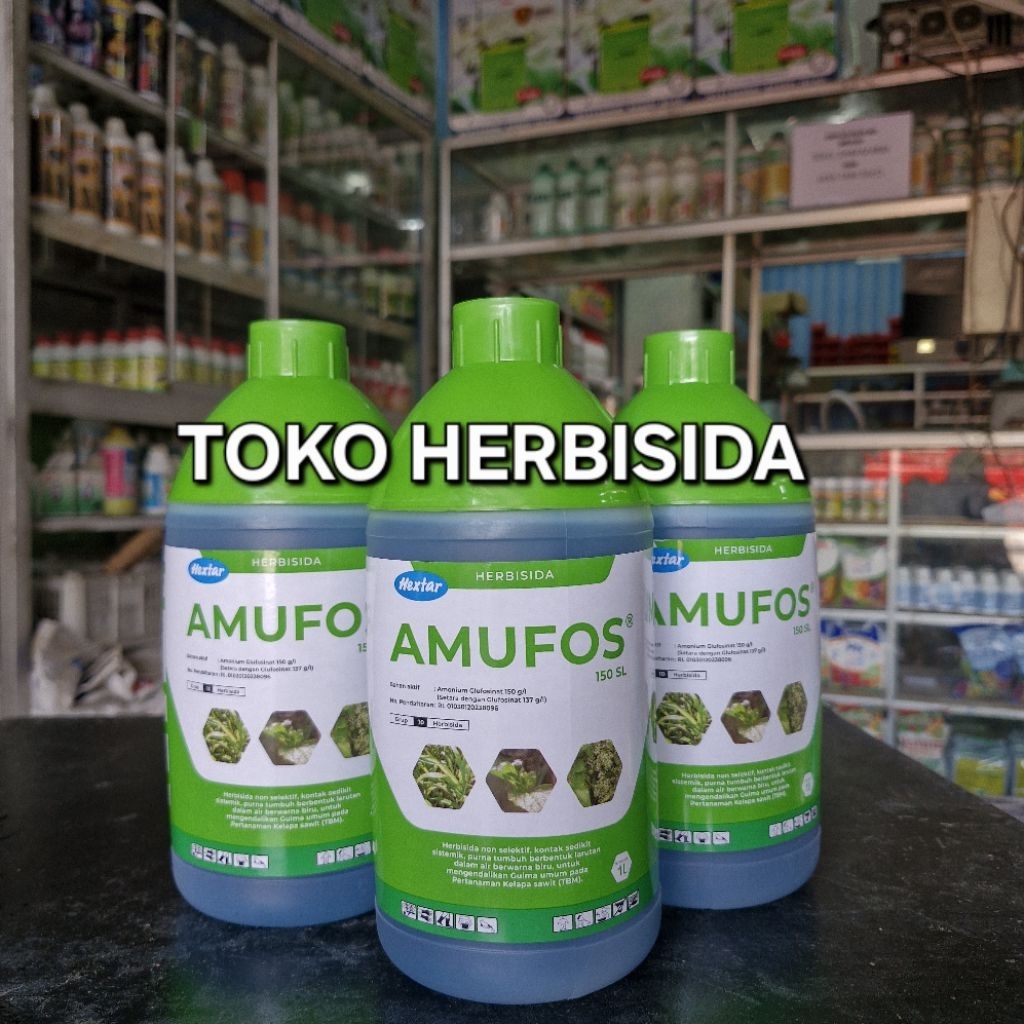 Amufos 150SL - 1L Herbisida Sistemik Racun Rumput Lulangan