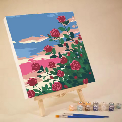 

Kanvas Gambar Siap Warnai Tersedia Cat Kuas Dan Bingkai Kayu Set Lukis Paint By Number Mini 20x20