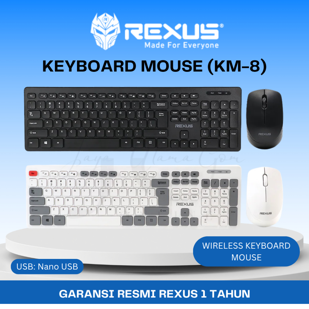 REXUS Keyboard Mouse Wireless KM8-KM8 V2