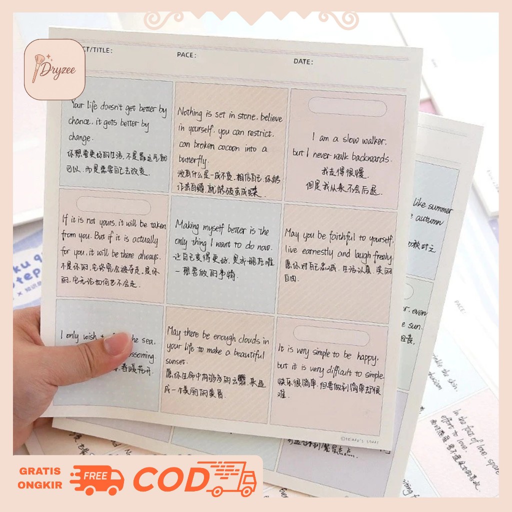 

Buku Kertas Note Memo Pad Book Aesthetic Warna Pastel - TLD57