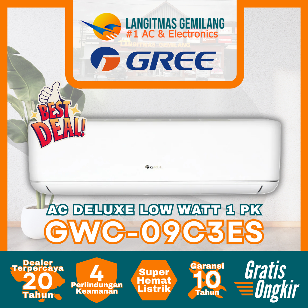 GREE AC Deluxe Low Watt 1 PK GWC-09C3ES