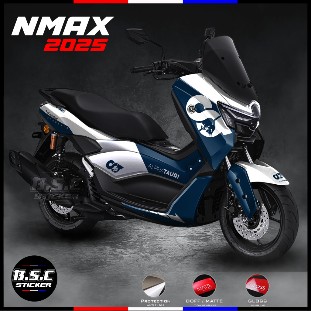 (COD) STICKER DECAL STIKER FULL BODY NEW NMAX 2025 NMAX TURBO MOTIF ALPHATAURI BIRU (BISA CUSTOM)