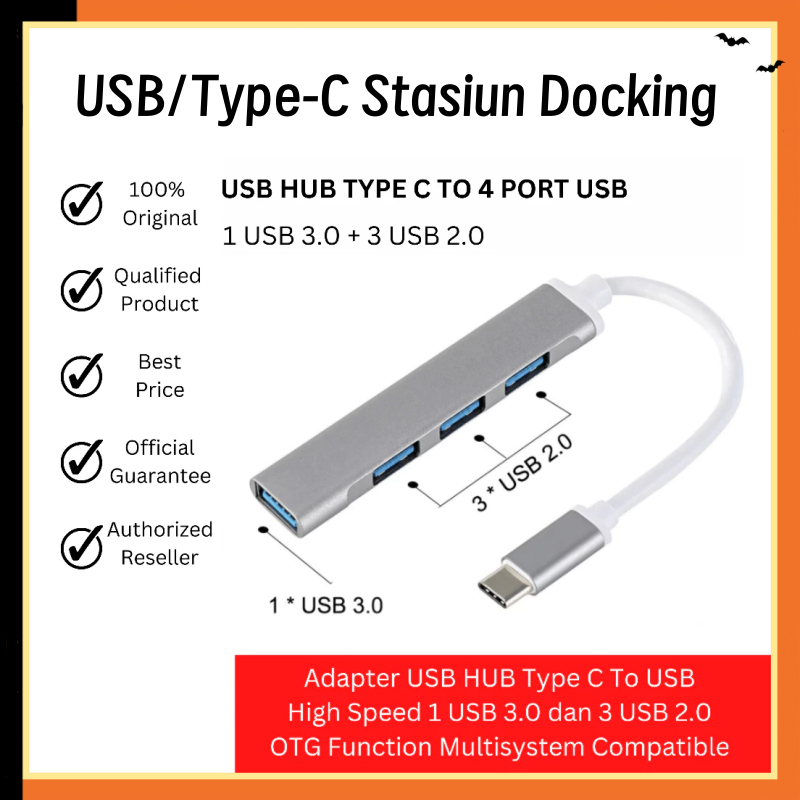 【Ready Stock】Adapter USB HUB Type C / USB Hub Type C