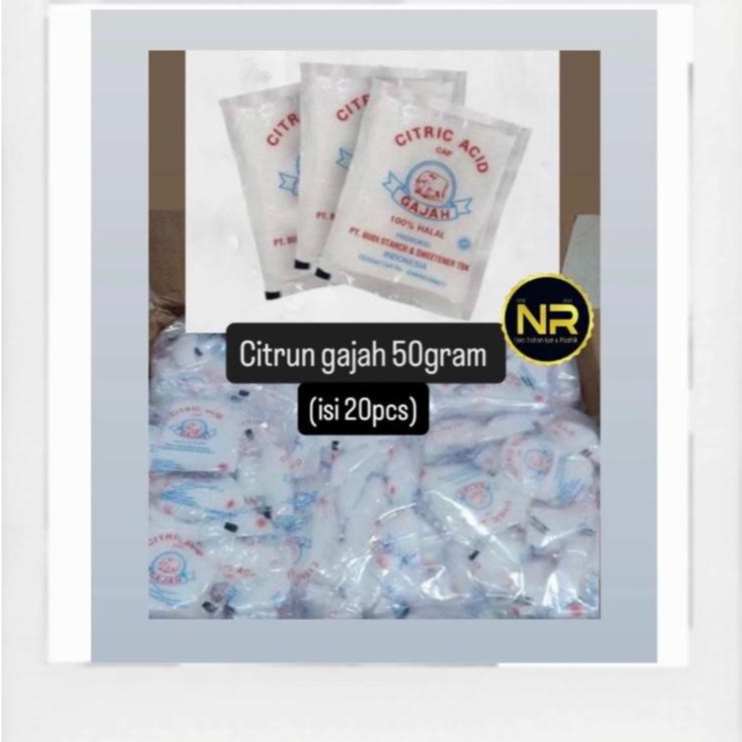 

Citrun Gajah 50gram 1pak isi20pcs/citrid acid/citrun asam sitrat