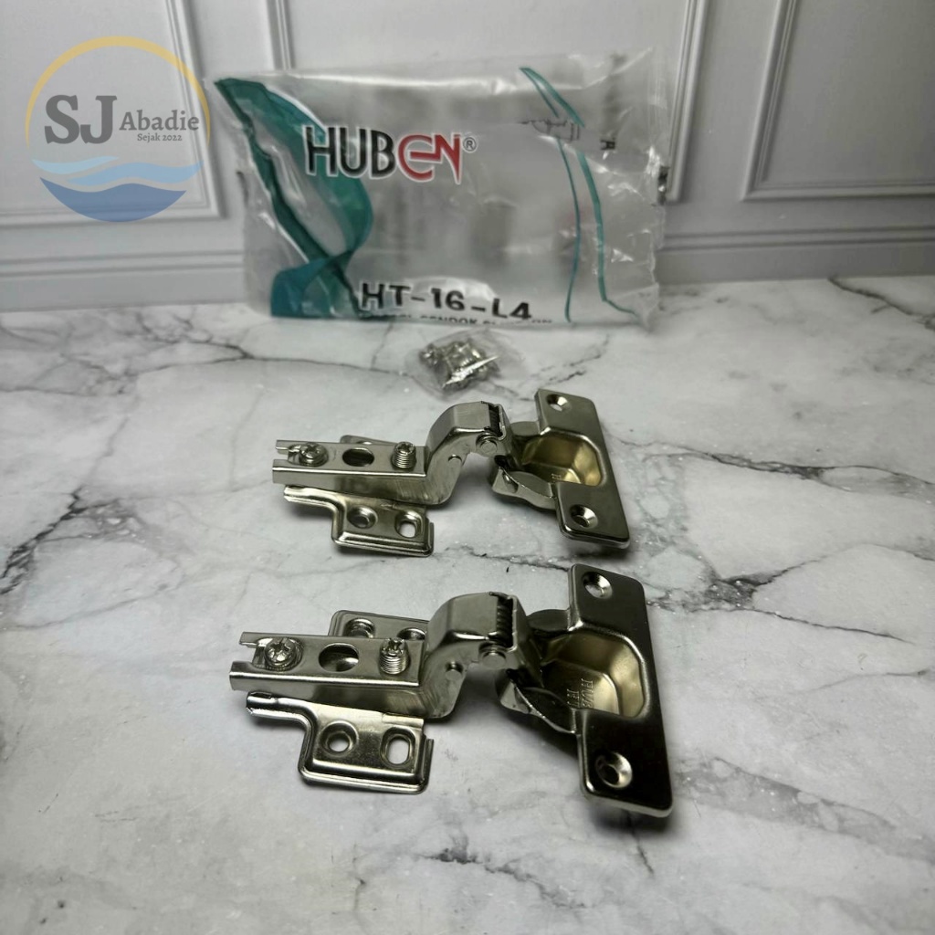 (1 PASANG) HUBEN Engsel Slide - On Mini Hidrolik Sendok Model Bengkok / Lurus  | SJ ABADIE |