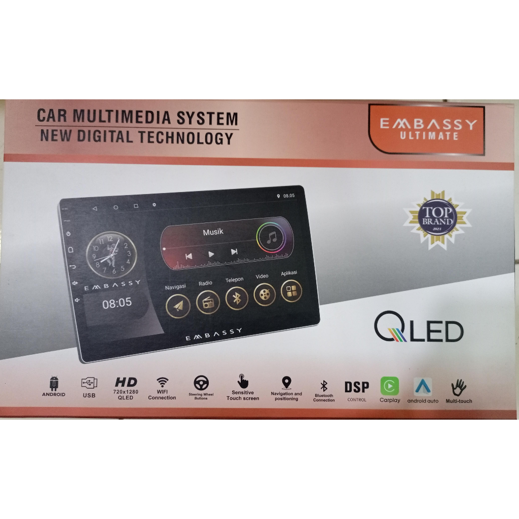 Head unit Android Embassy Platinum Neptunus 9 Inch Ram 2/32