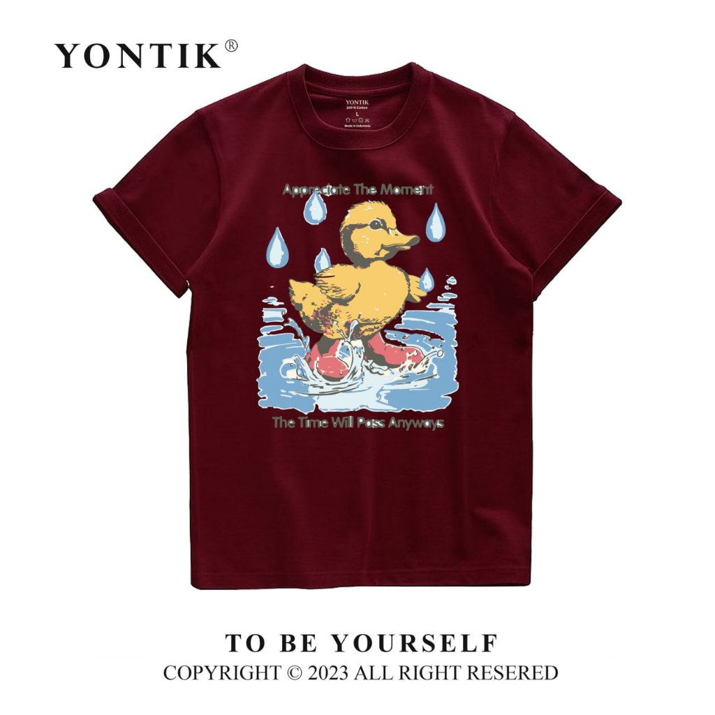 YONTIK Kaos Distro Murah 100% Original Murah Branded Premium Motif " DUCKY " Unisex Katun 24S Cewe C