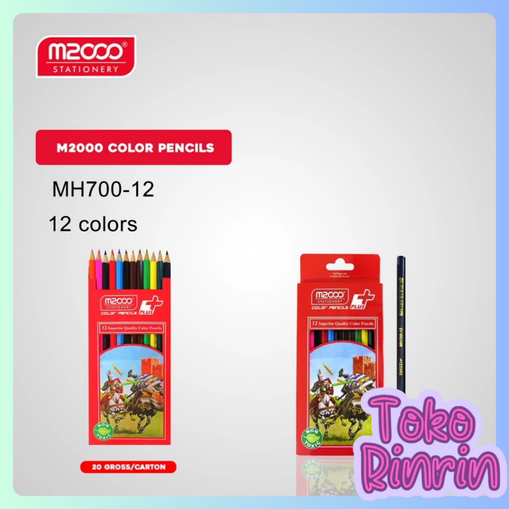 

Rinrin M2000 color pencil/ pensil warna panjang 12 warna murah