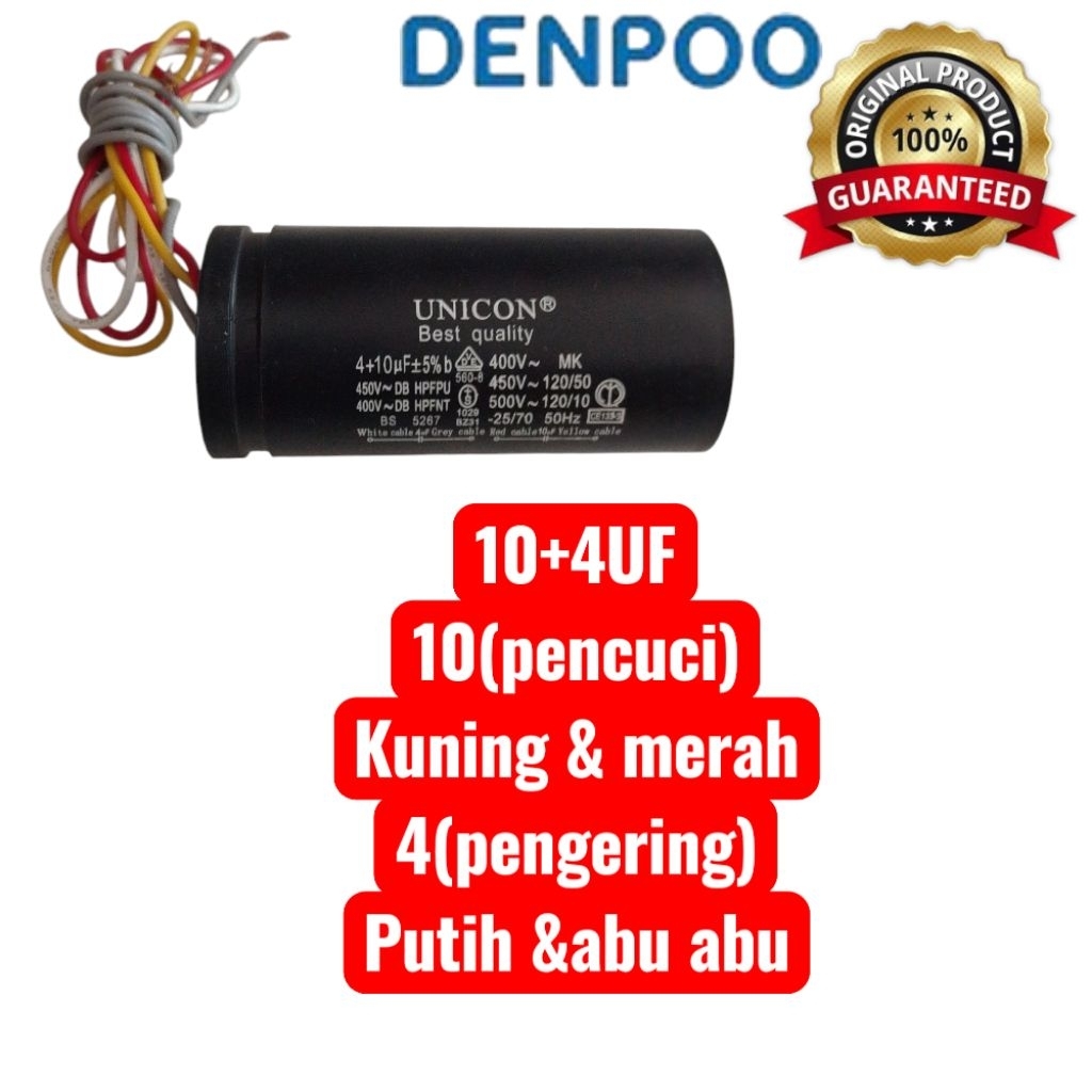 Kapasitor capasitor mesin cuci denpoo 2 tabung DW-8908 mesin cuci denpoo 2 tabung