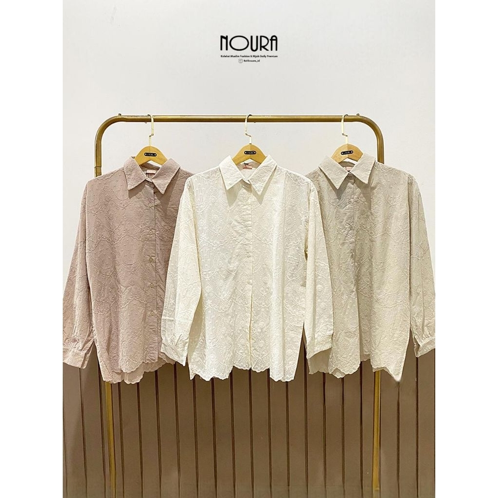 Noura Lace Textured Shirt |Butik Noura