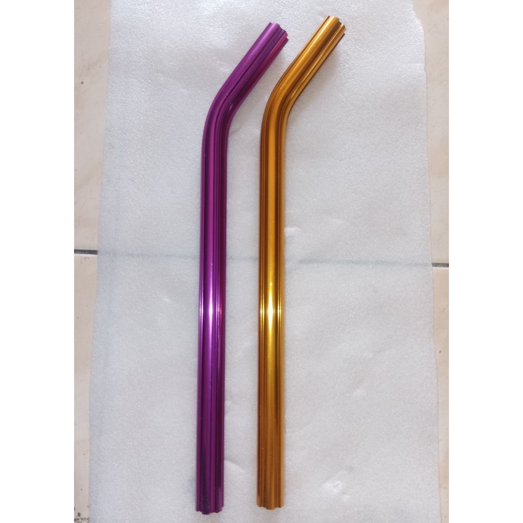 Seatpost BMX Bengkok / Tiang Sadel BMX Model Belimbing Alloy 22.2 Ungu Dan Gold