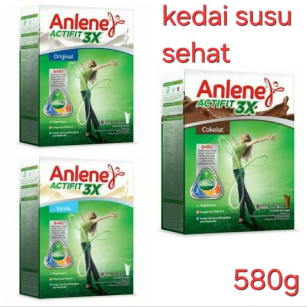

Anlene actifit 3x vanila original & coklat 580g - susu bubuk dewasa tulang sendi & otot