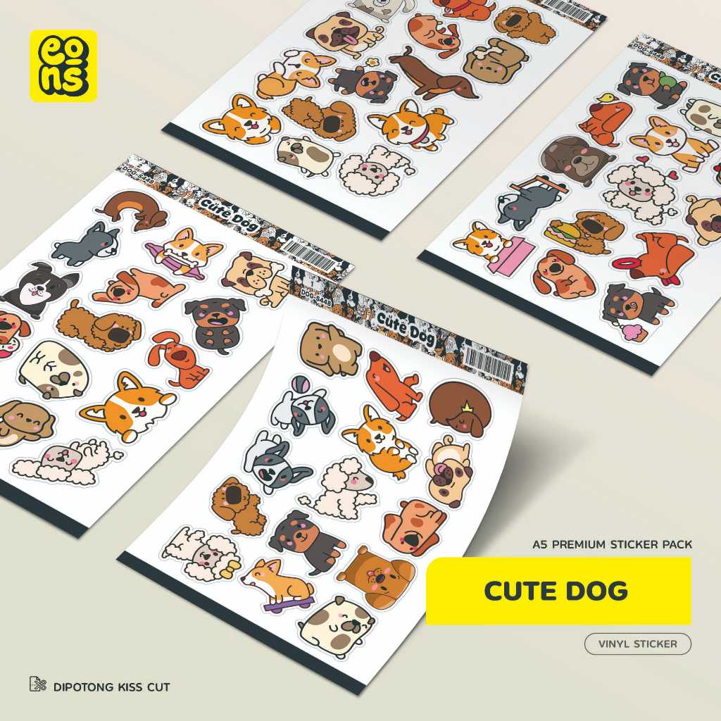 

Sticker Pack CUTE DOG / Stiker Kartun Animasi Waterproof Aesthetic- untuk Laptop, Motor, dan Helm - Paper Stationery